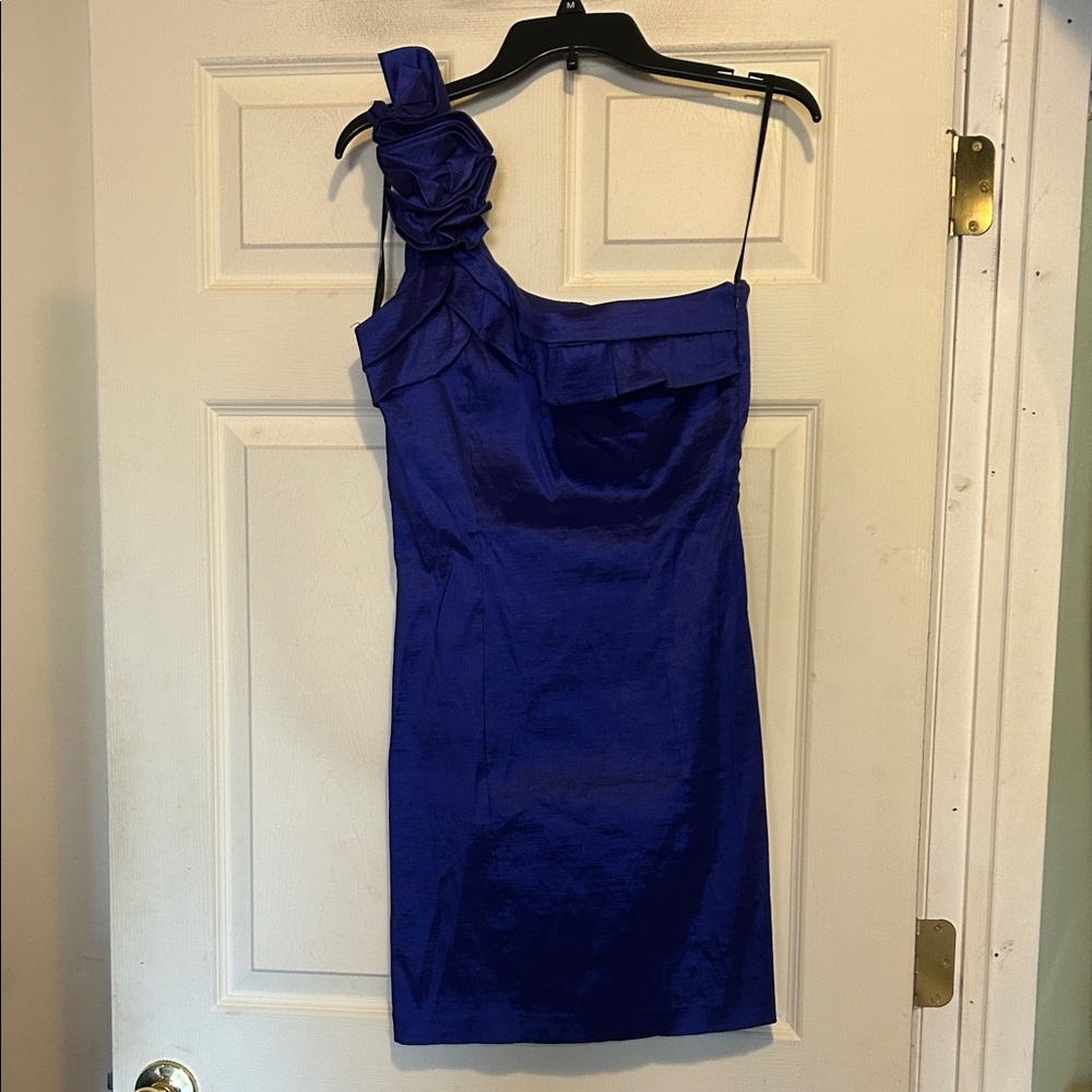 Snap One Shoulder Dress Size Large Blue/Purple